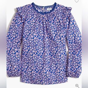 J.Crew Floral Ruffle Blouse in Petite XS